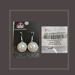PAPARAZZI Brand Take A Vow Faux Pearl and Rhinestone Earrings! NWT